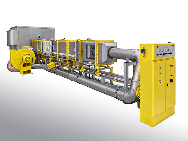 Gesamtansicht des Prüfstandes ALF 114 für Allgemeine Luftfilter