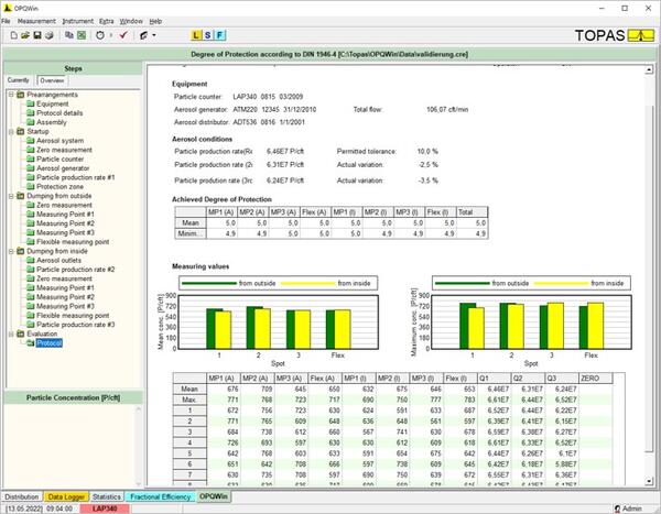 software for protection factor measurement  OPQWin