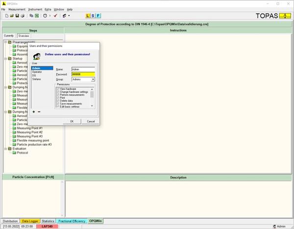 software for protection factor measurement  OPQWin