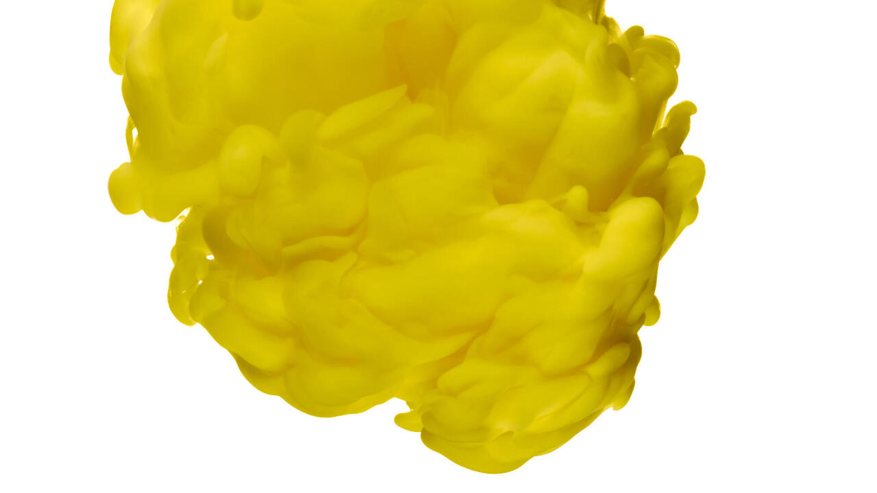 yellow cloud against white background