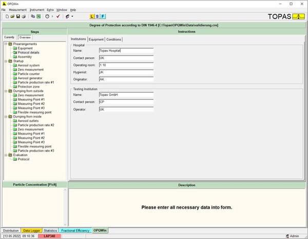 software for protection factor measurement  OPQWin