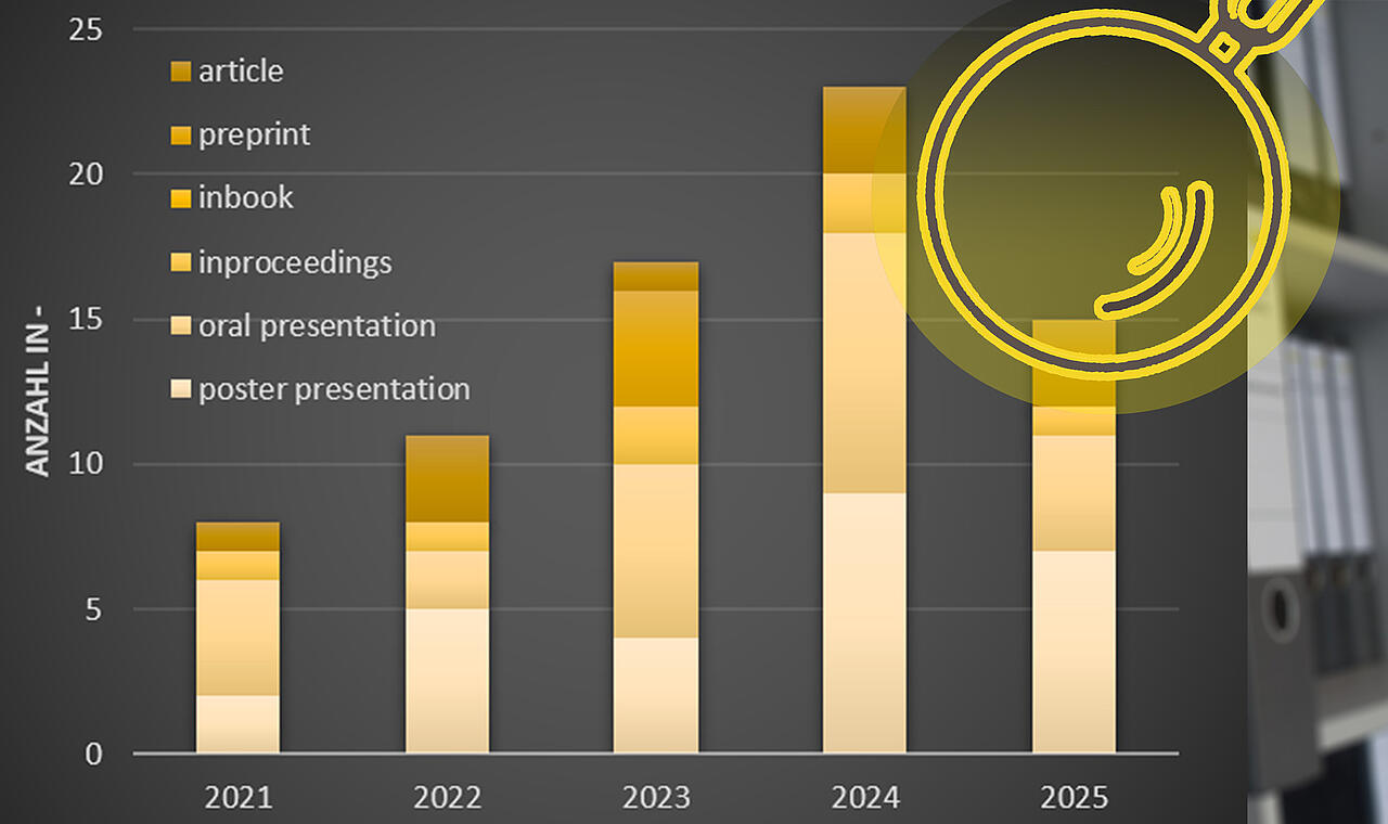 Diagramm Ver&ouml;fffentlichungen 1994 bis 2024 mit Lupengrafik